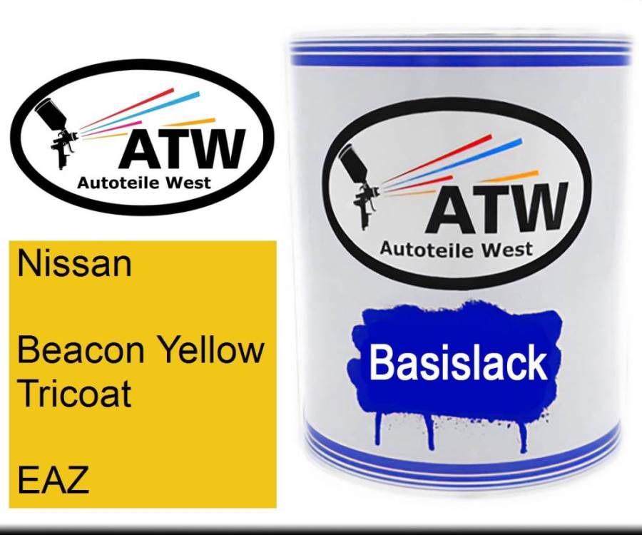 Nissan, Beacon Yellow Tricoat, EAZ: 1L Lackdose, von ATW Autoteile West.